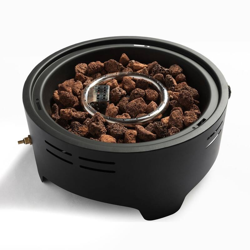 15" Propane Tabletop Gas Fire, 40000 BTU Round Steel Fire Pit