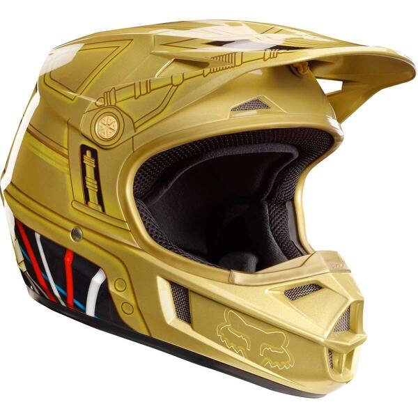 Shop Black Friday Deals On Fox Racing 2017 Men S Youth V1 C3po Le Helmet 18535 Gold Overstock 17884152
