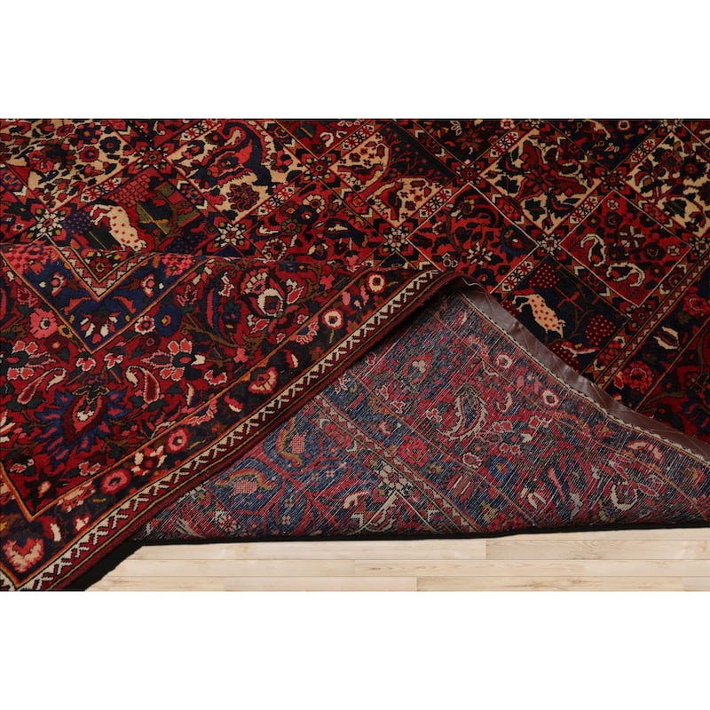 10'8''x13'8'' Hand Knotted Wool Red Bakhtiari Traditional Rug - 10' 8'' x 13' 8''