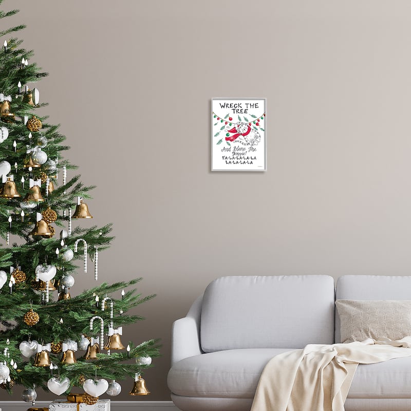 Stupell Funny Pet Christmas Song Framed Giclee Art Design by Deb Strain