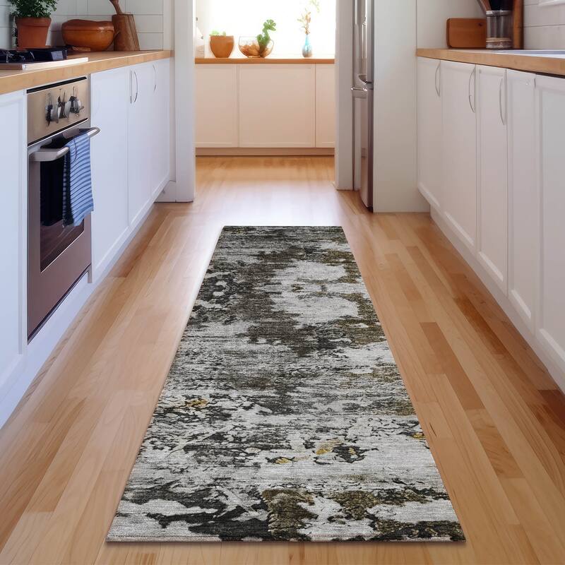 Premium Washable Super Soft Abstract Echo Mayfield Rug - Taupe - 2' 3" x 7' 6" - Runner