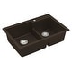 preview thumbnail 57 of 60, Karran 33" Top Mount Large/Small Bowl Quartz Kitchen Sink Kit - 33" x 22" x 9"