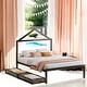preview thumbnail 2 of 43, Full Size House Shaped Metal Platform Bed with Drawers