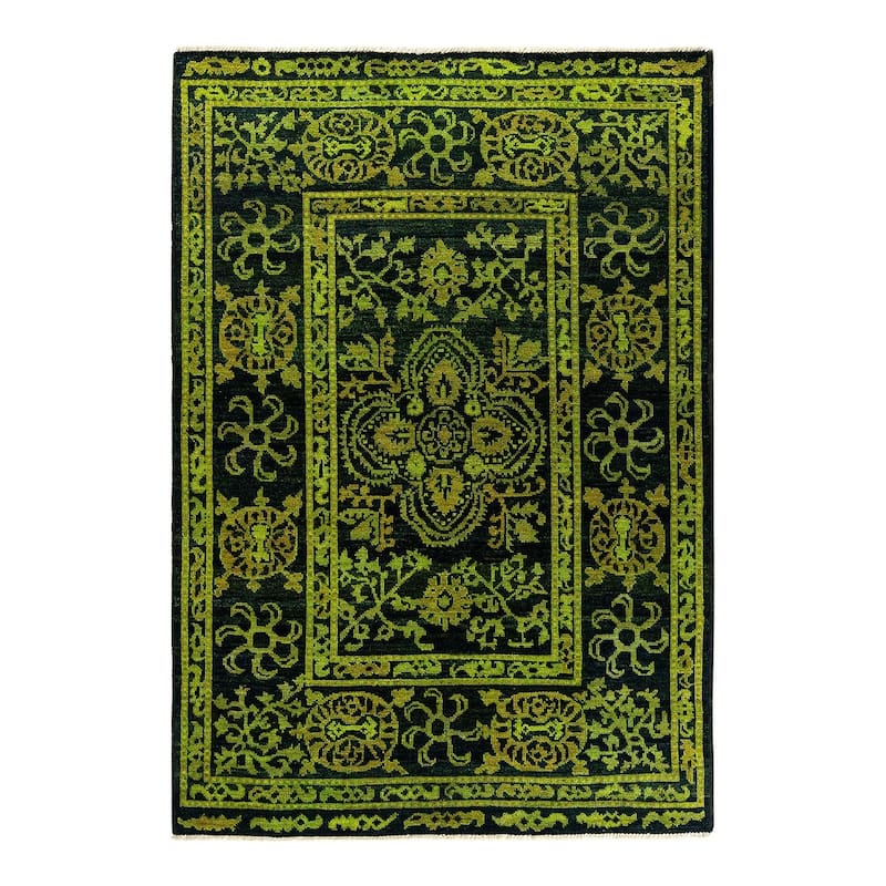 Overdyed, One-of-a-Kind Hand-Knotted Area Rug - Black - 6' 4" x 9' 1"