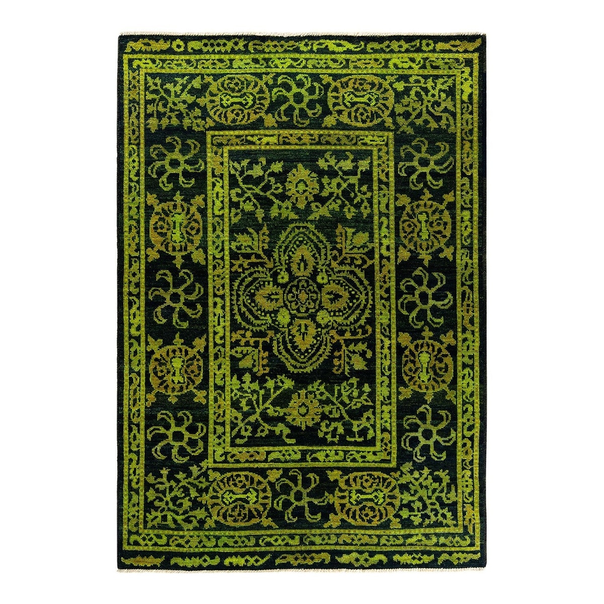 Overdyed, One-of-a-Kind Hand-Knotted Area Rug - Black - 6' 4" x 9' 1"