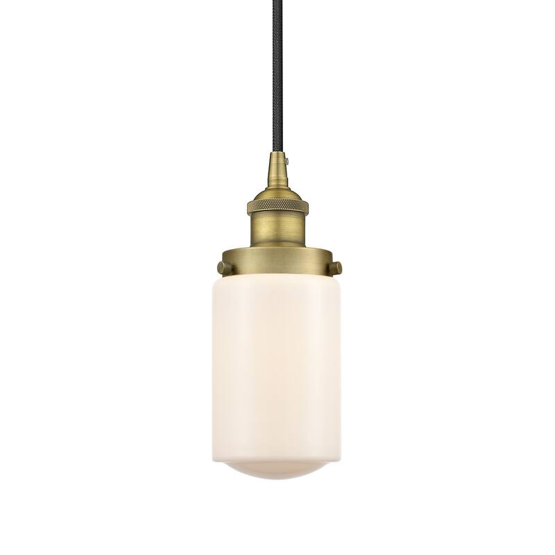 Innovations Lighting 616-1PH-10-5 Dover Pendant Dover 5" Wide Mini - Brushed Brass / Matte White