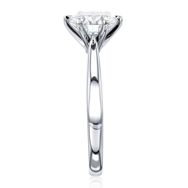 Kobelli 2 Carat Lab Grown Diamond Certified 14k Solid Gold Taper Shank Solitaire Tokyo Engagement Ring (EF/VS)