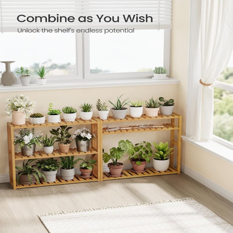 3-Tier Adjustable Plants Rack - 23.6"D x 5.9"W x 21.3"H