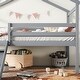 preview thumbnail 4 of 17, Sophisticated and Clean-silhouette Style Low House Loft Bed with Slide,Ladder,Child's Loft Bed