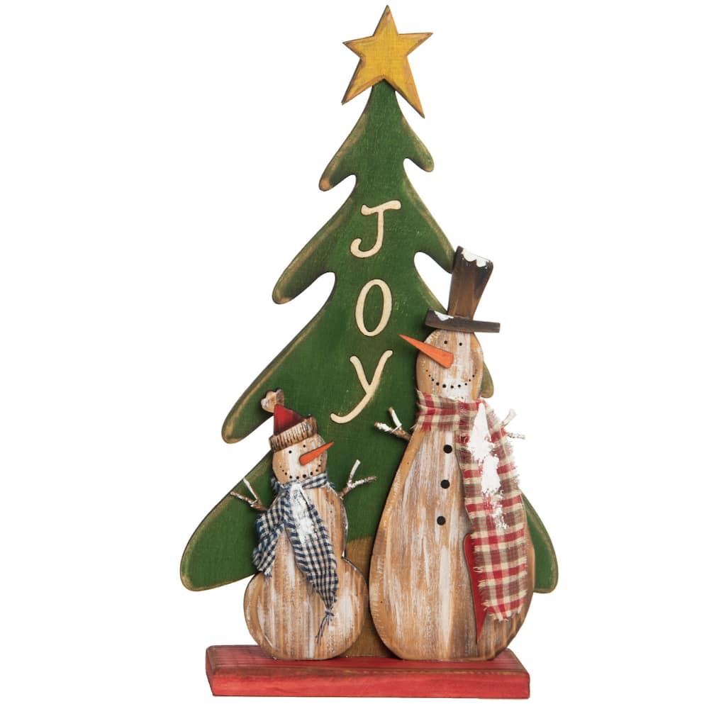 Transpac Wood 14.75 in. Multicolored Christmas Greetings Decor