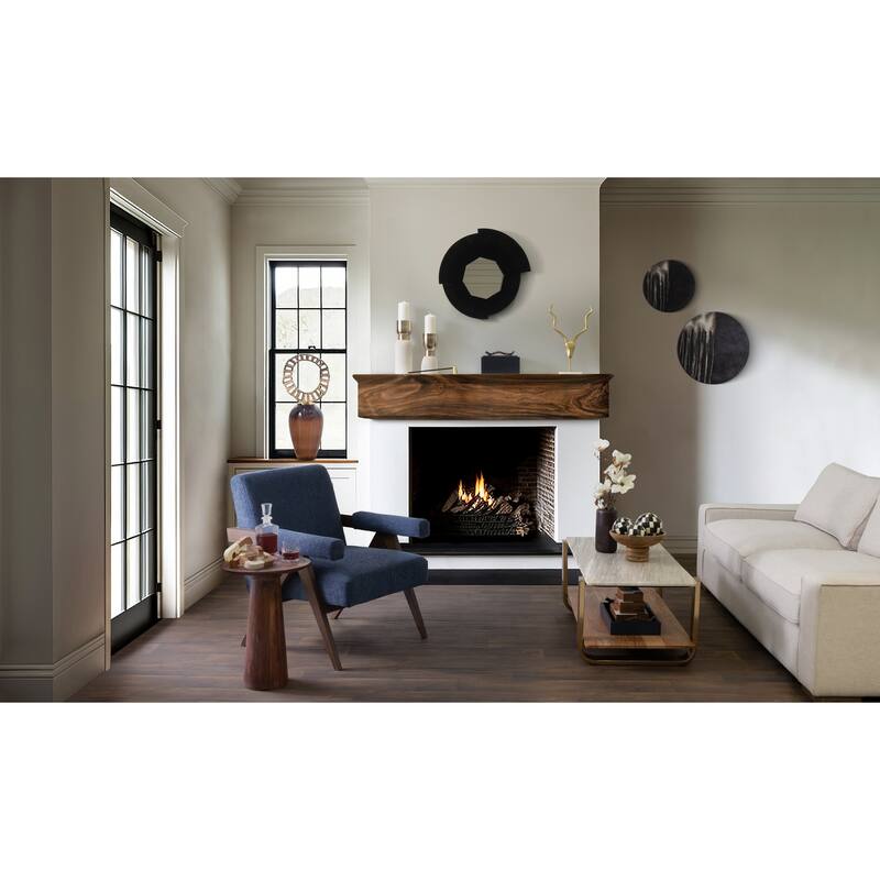 Handmade Wood Bowl with Turned Ring Pedestal, Decorative Kitchen and Home Decor, Natural, 12 L x 12 W x 5 H - 12" x 12" x 5"