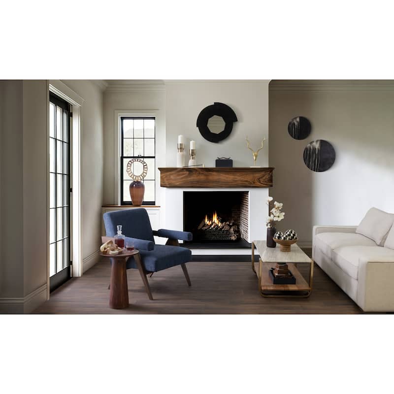 Sagebrook Home's Faux Leather 16" Copenhagen Tray in Chic Navy/Gold - Durable MDF, Aluminum Accents - 16" x 10" x 4" - Crocodile Blue - 16" x 10" x 4"