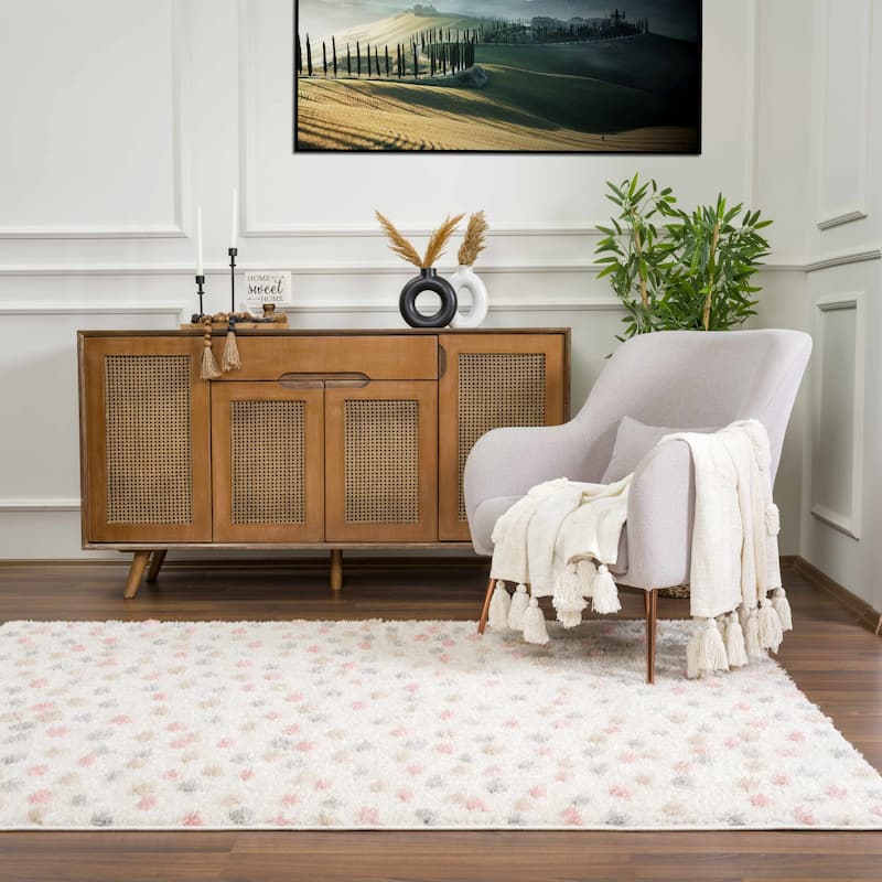 Hauteloom Cansu Living Room, Bedroom Area Rug - Contemporary - Plush Pile - Black - 2' x 3'