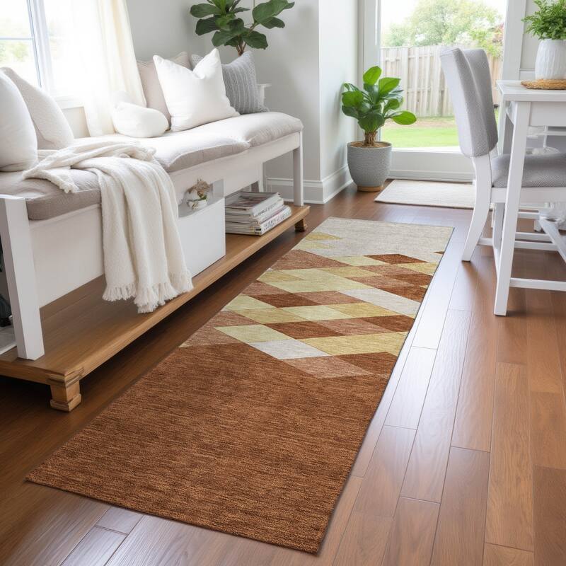 Machine Washable Indoor/ Outdoor Modern Avo Chantille Rug