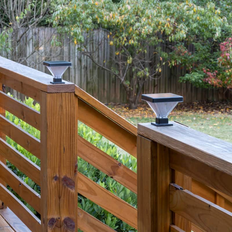 Luxor Outdoor Solar LED Deck Post Cap Light with Hi/Lo Options (2-PK)