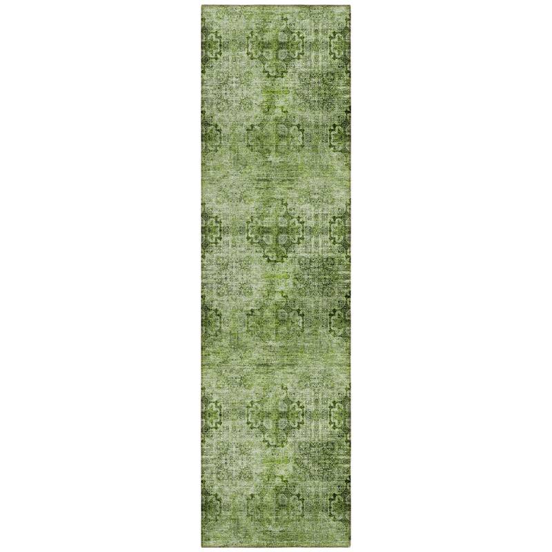 Almoro Graceful Floral Weather Resistant Timeless Fusion Runner Outdoor Rug