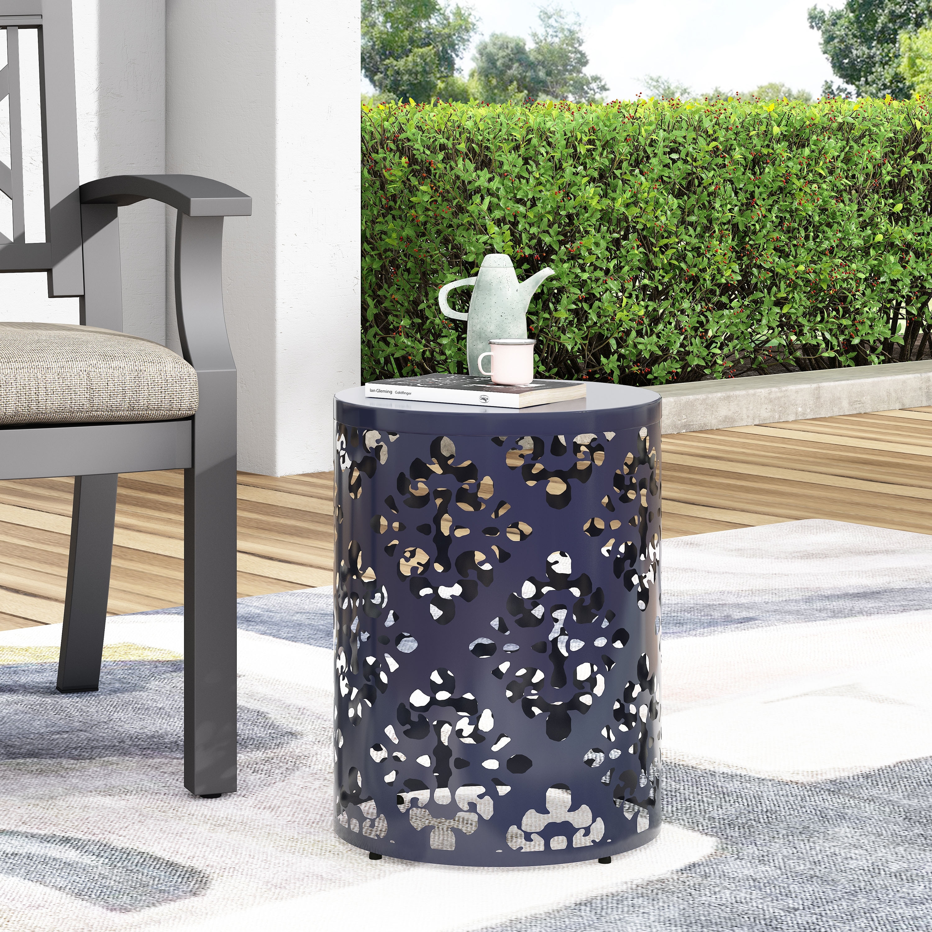 Garden Stool Hampton Bay Accent Table Hampton Bay Chalk Metal