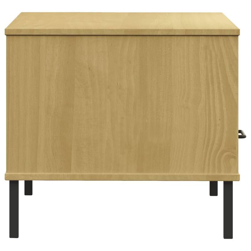 vidaXL Coffee Table Accent Side Sofa End Table with Metal Legs Solid Wood OSLO - 33.5" x 19.7" x 17.7"