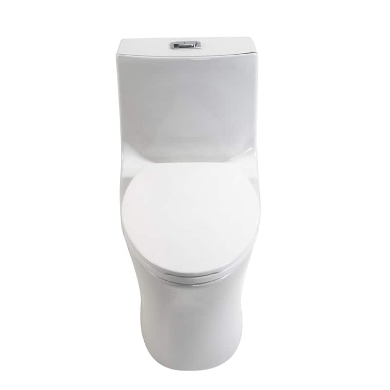 One-Piece Dual-Flush Toilet 1.6/1.1GPF, Elongated ADA, S-Trap White