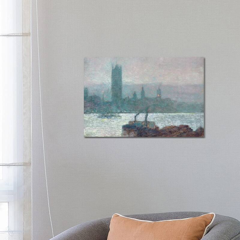 iCanvas "Houses of Parliament, Early Evening, 1898 " by Childe Hassam Canvas Print - 18x26x1.5