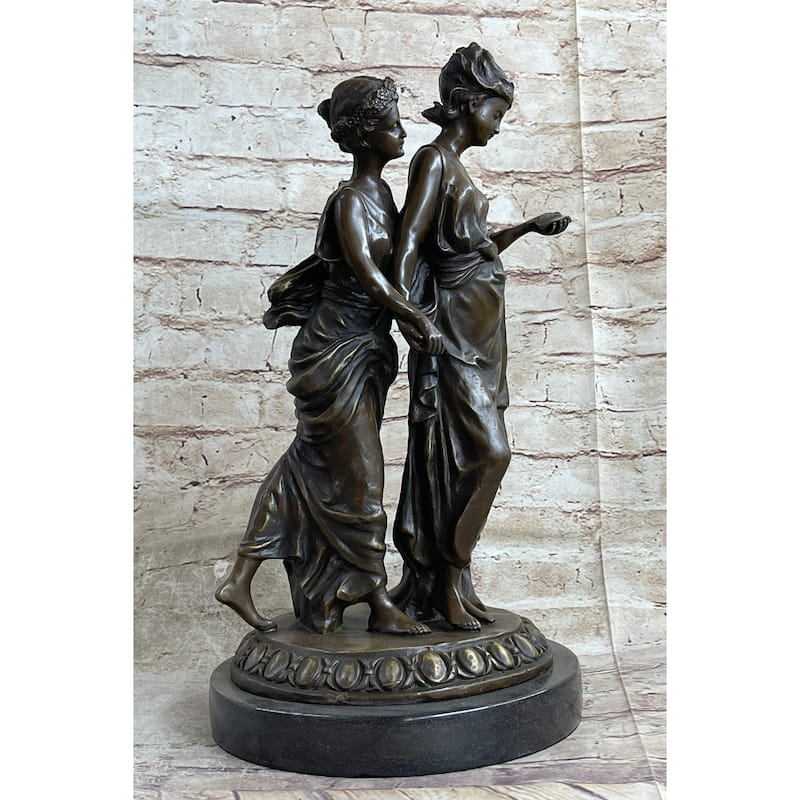 Pheasant And Dove Pigeon Love Bird Bronze Sculpture Art Deco Figurine Gift Decor
