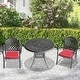preview thumbnail 1 of 5, 3-Piece Bistro Table Set Cast Aluminum Patio Furniture with Cushions