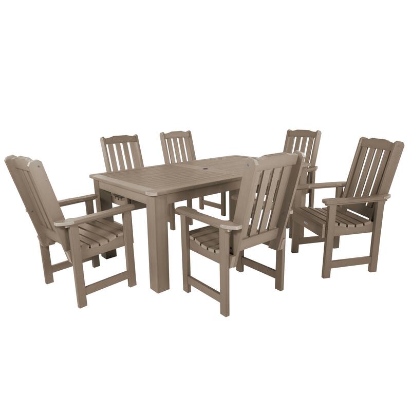 HIGHWOOD 7-Piece Outdoor Dining Set - 42" x 72" Table, Dining-height - Woodland Brown