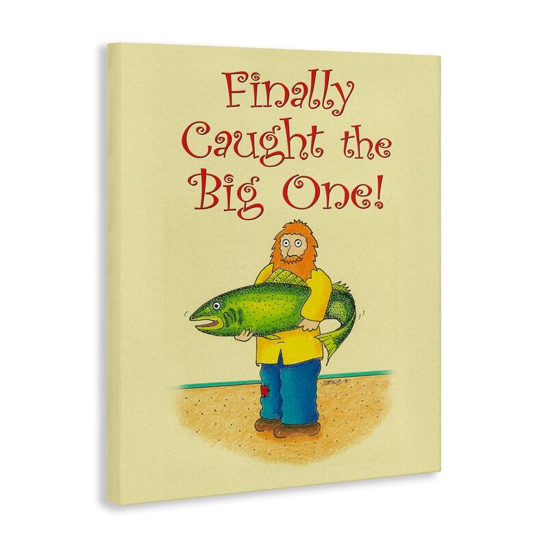 Stupell The Big One Fisherman Canvas Wall Art Design By Roger Straub
