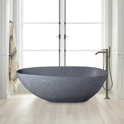 Vanity Art 65" Solid Surface Freestanding Bathtub