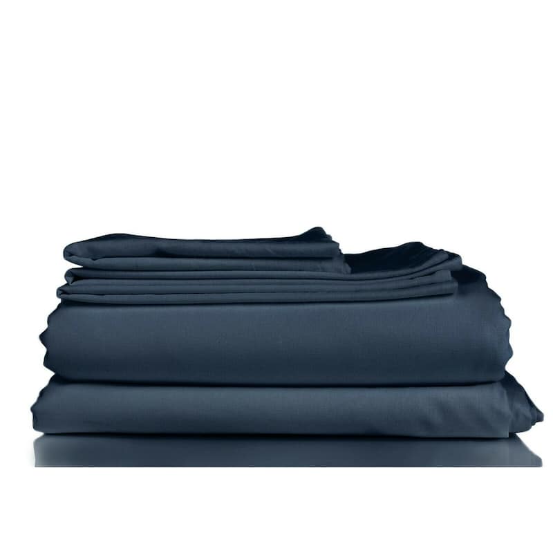 1800TC Soft Microfiber 4-piece Deep-pocket Bed Sheet Set - Navy - Full