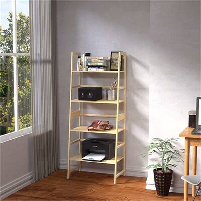 4 Tier Tall Modern Wooden Open Book Case Bookshelf