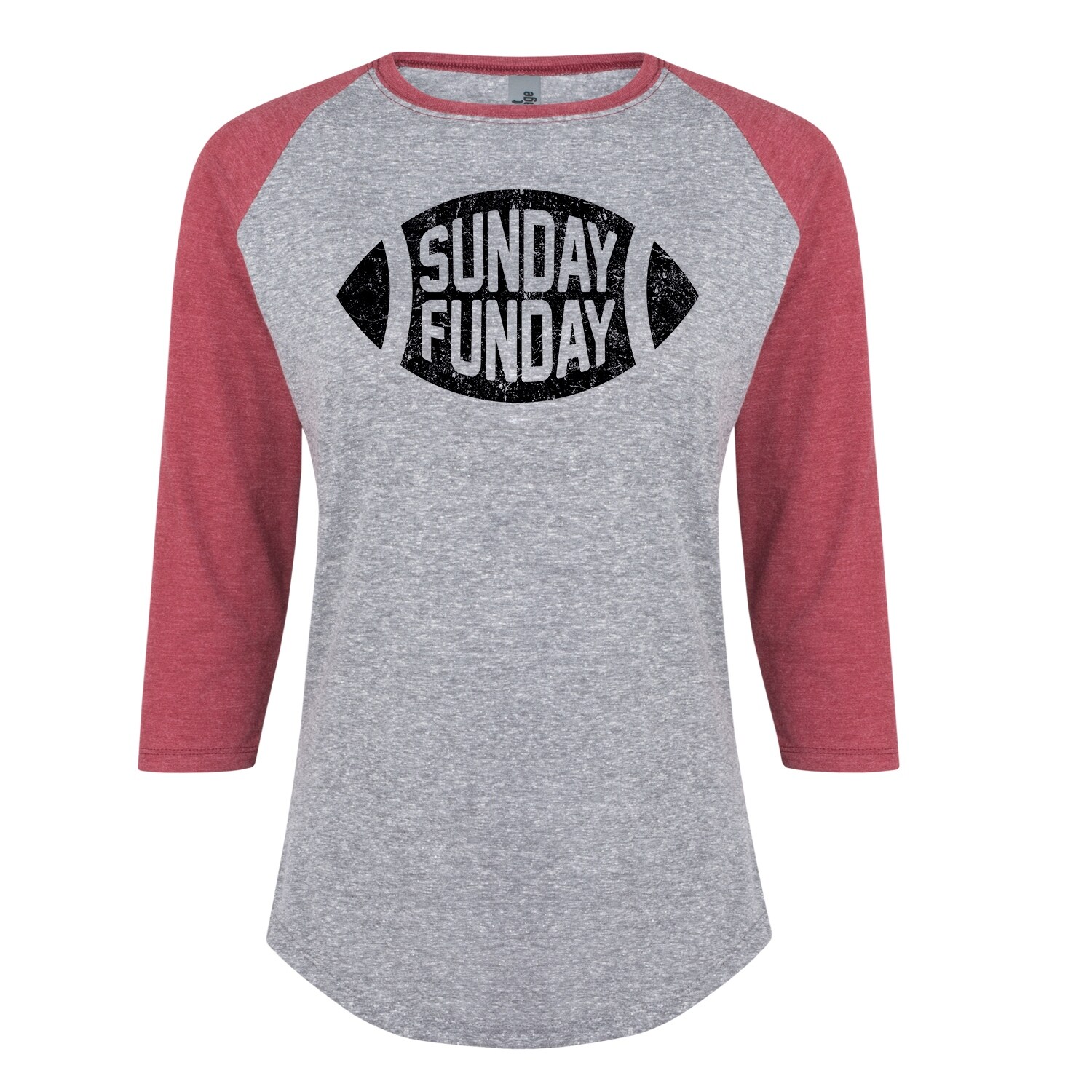 Shop Sunday Funday Football Black Ladies Raglan Free