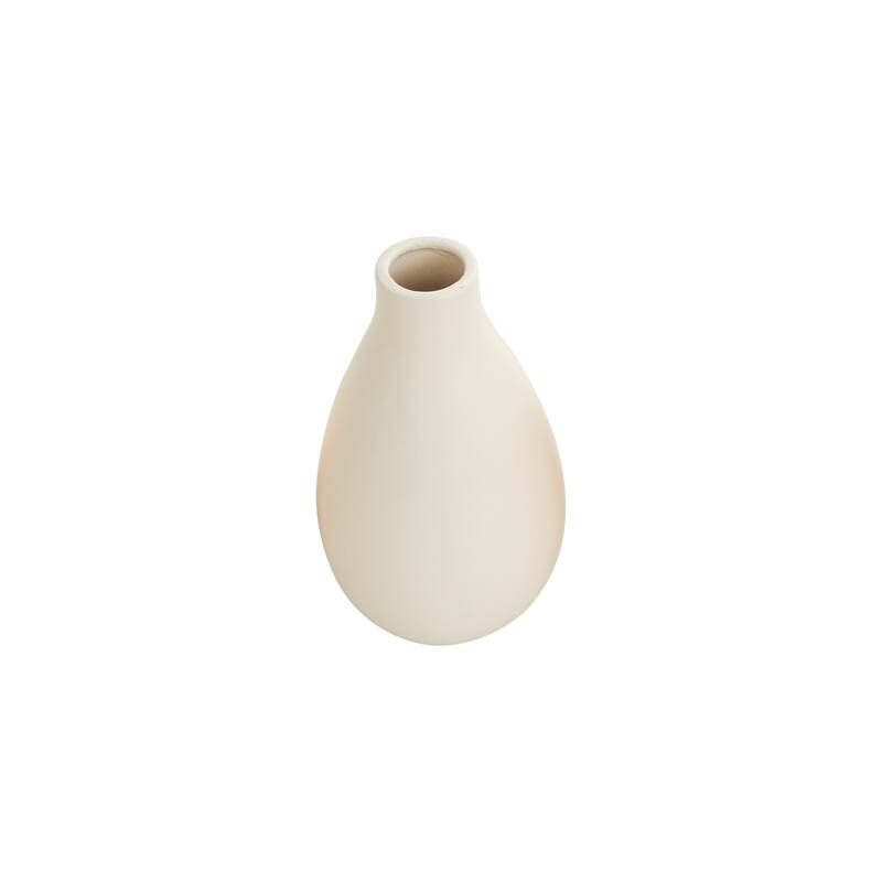 Ceramic Minimalistic Vase - Cream - Roche River Decor - 4"W x 4"L x 8"H