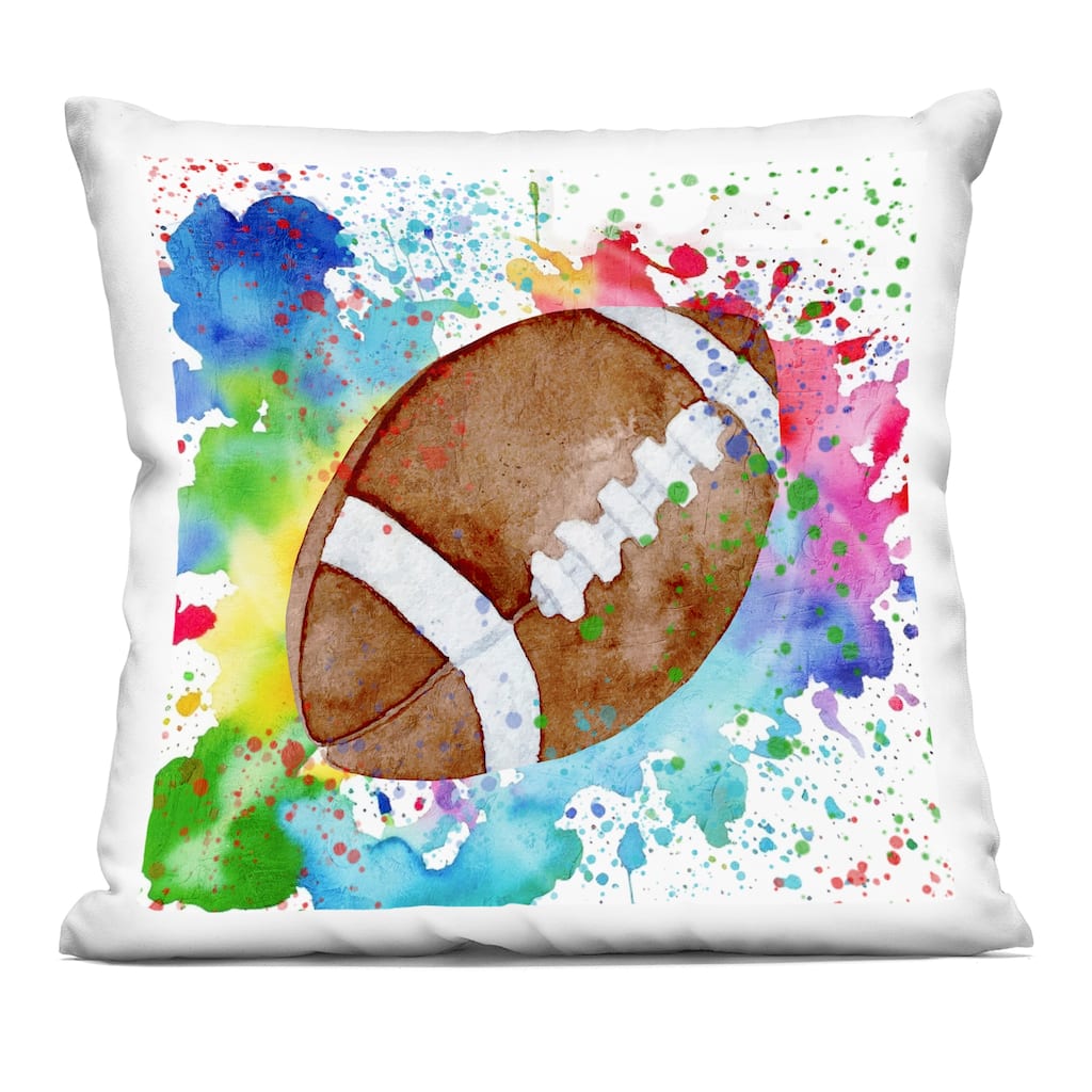 Stupell Modern Splash Football Decorative Printed Throw Pillow Design by Kim Allen