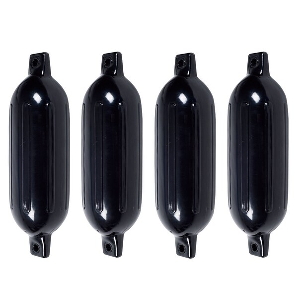 4 White 6.5"x23" Ribbed Marine Boat Fenders Vinyl Bumper Dock Shield Protection