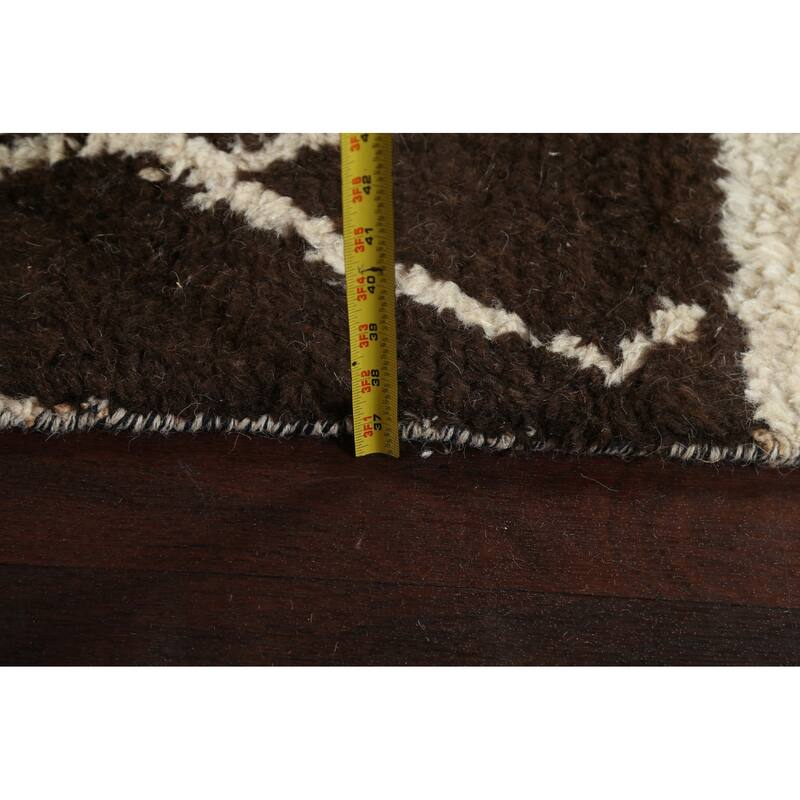 Tribal Geometric Oriental Moroccan Wool Area Rug Hand-knotted Carpet - 9'0" x 13'0"