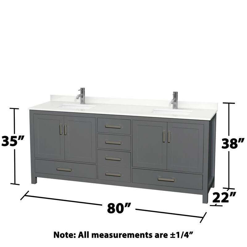 Wyndham Collection WCS141480D-QTZ-UNSM24 Sheffield 80" Free Standing