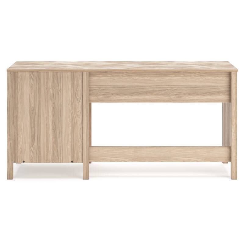 Bette Home Office Desk, 60 Inch Rectangular Brown Top w Side Cabinet