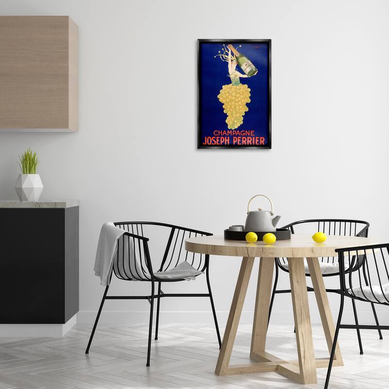 Stupell Vintage Perrier Champagne Framed Floater Canvas Wall Art Design By Marcus Jules