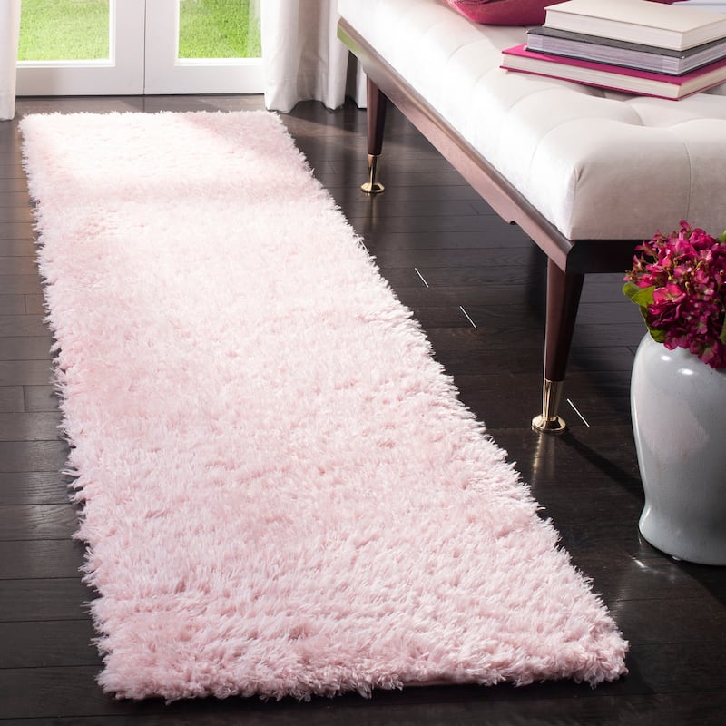SAFAVIEH Madrid Shag Soledad Solid 2-inch Thick Rug - 2' x 6' Runner - Blush