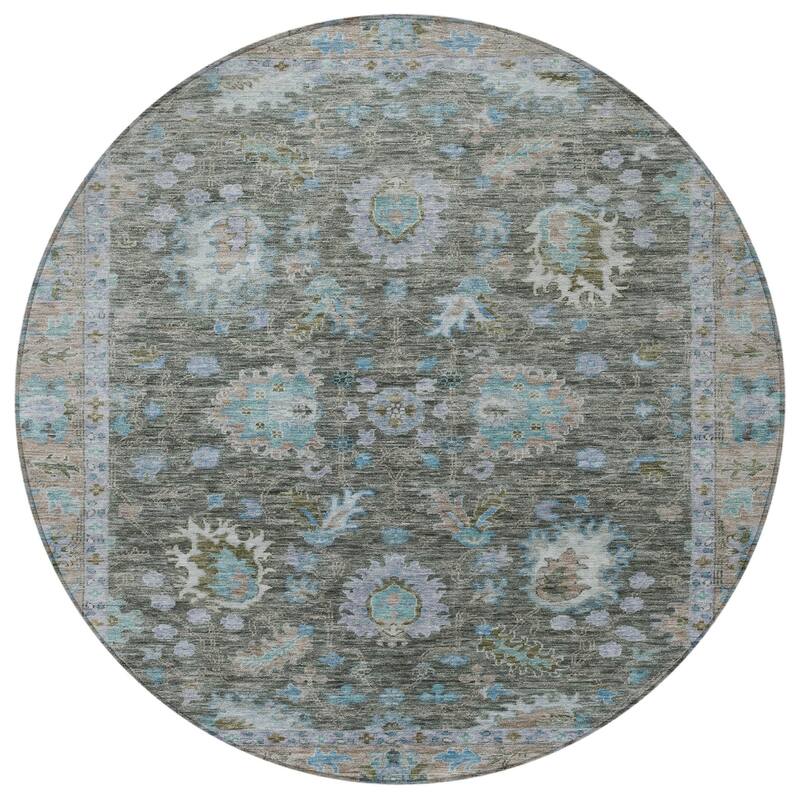 HomeRoots Floral Traditional Rectangle Outdoor Rug