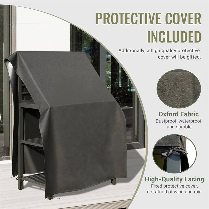 Outdoor Aluminum Kitchen Island with Storage Rack