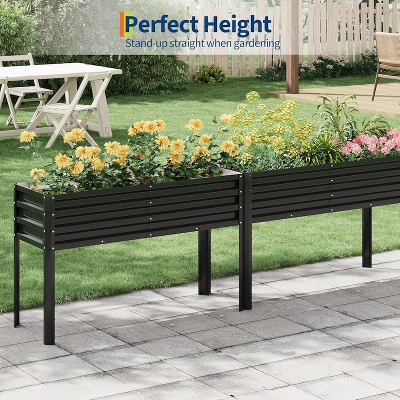 Tall Elevated Raised Garden Bed Planter Box for Vegetables Herbs - N/A