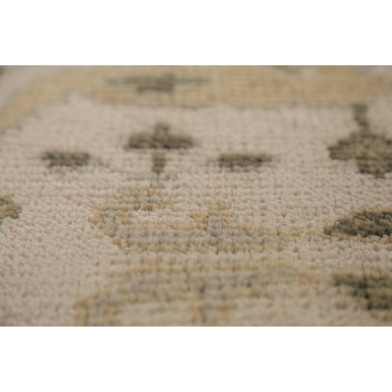 Ivory Oushak Oriental Runner Rug Handmade Wool Carpet - 2'7" x 8'2"