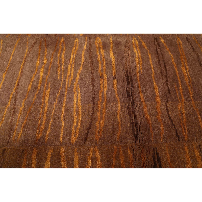 ECARPETGALLERY Hand-knotted Opulence Brown Silk, Wool Rug - 5'1 x 8'0