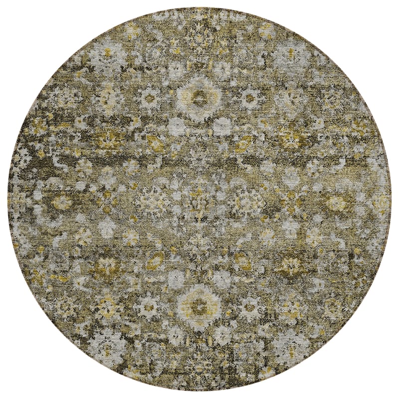 Machine Washable Indoor/ Outdoor Chantille Traditional Vintage Floral Rug