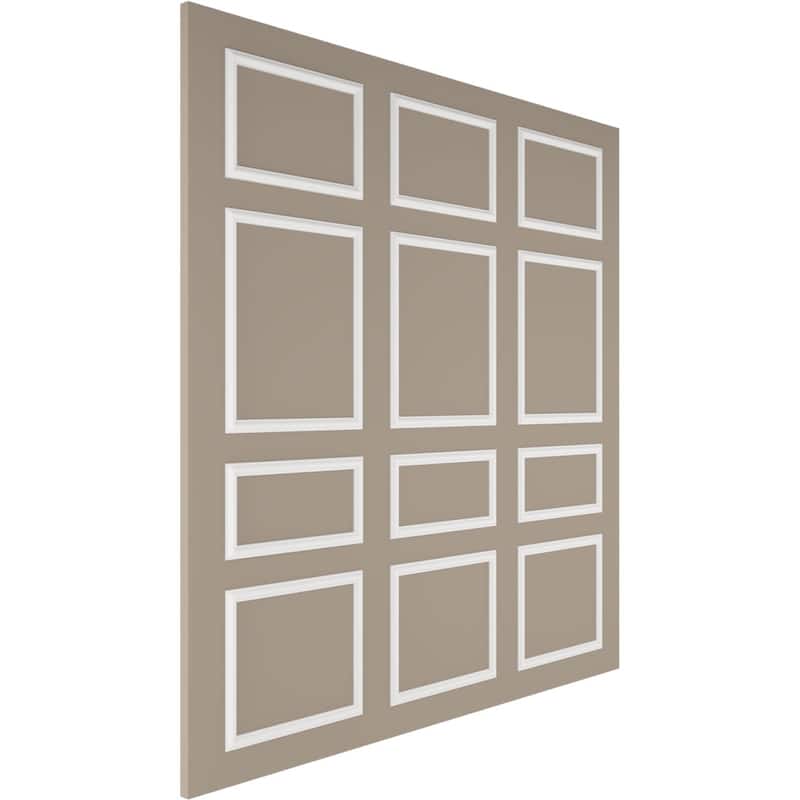 94 1/2"L Ashford Square Design Full Wall Wainscot Paneling Kit - Adjustable from Heights