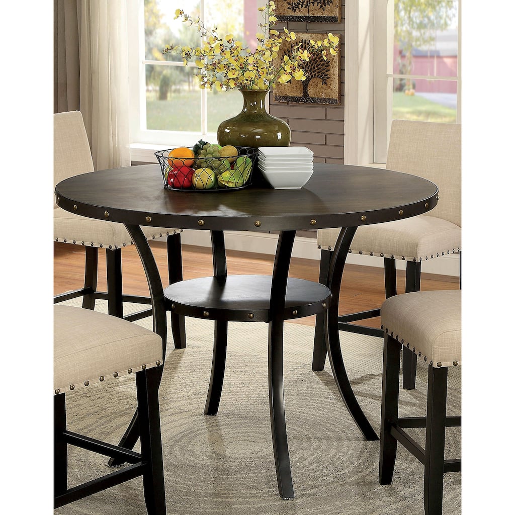 Furniture of America Sika Industrial Walnut 48-inch Counter Height Table