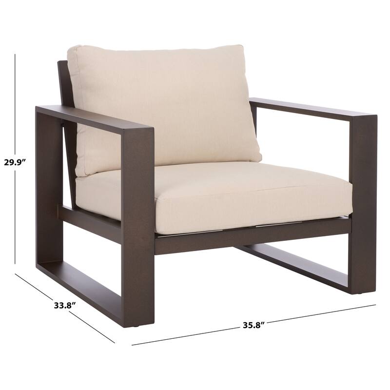 SAFAVIEH Outdoor Living Fash Aluminum Chair (Set of 2) - 36"W x 34"D x 30"H