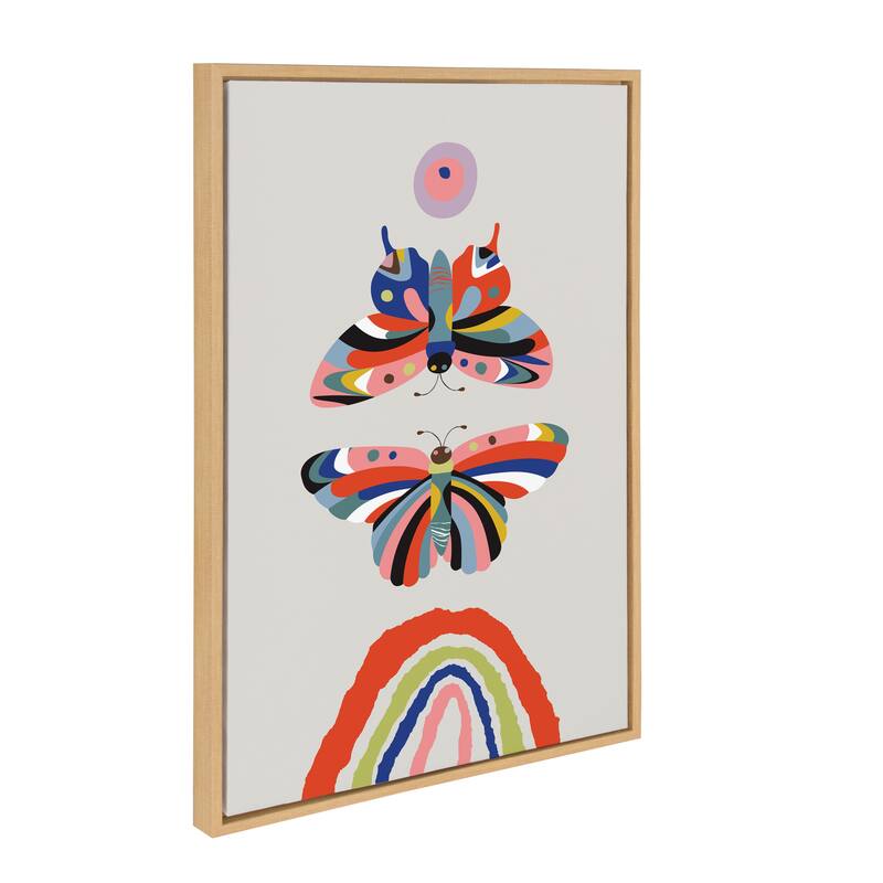 Kate and Laurel Sylvie Butterflies Framed Canvas by Rachel Lee